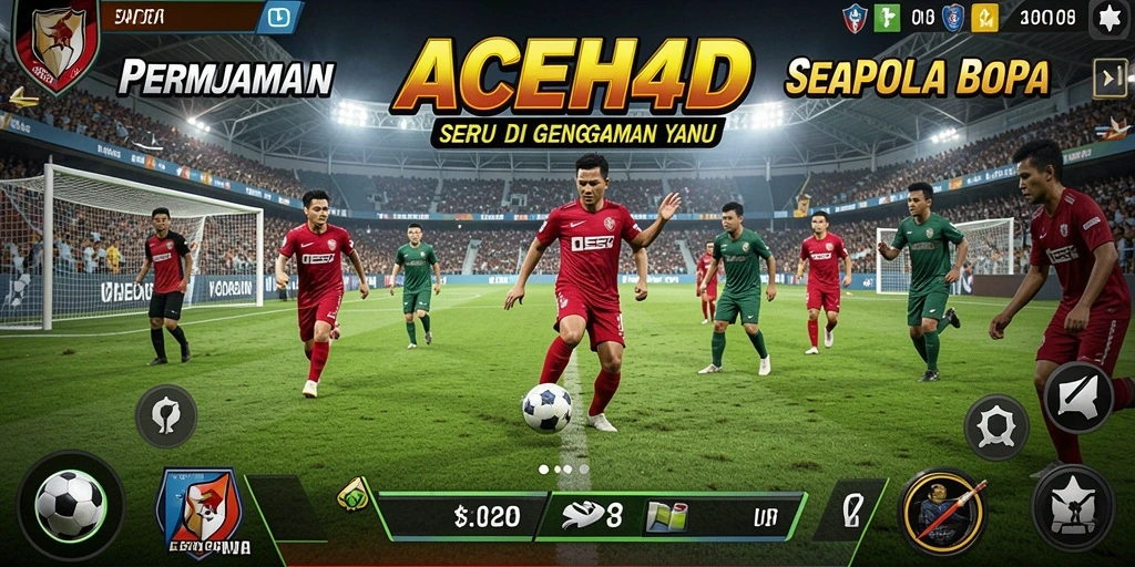Tampilan gameplay seru di lapangan sepak bola dengan ACEH4D.