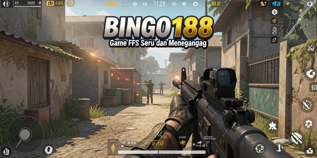 Tampilan gameplay intens di BINGO188 dengan aksi tembak-menembak.
