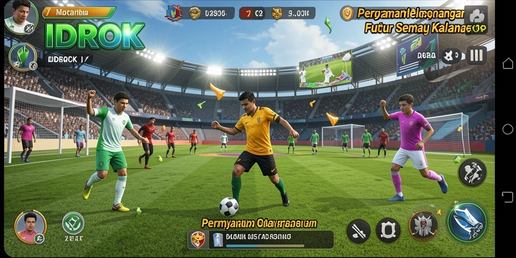 Tampilan gameplay IDROK yang menarik dan penuh aksi olahraga.
