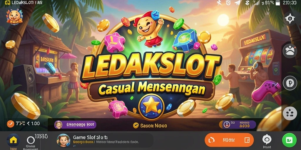Tampilan layar permainan LEDAKSLOT yang seru dan penuh warna.