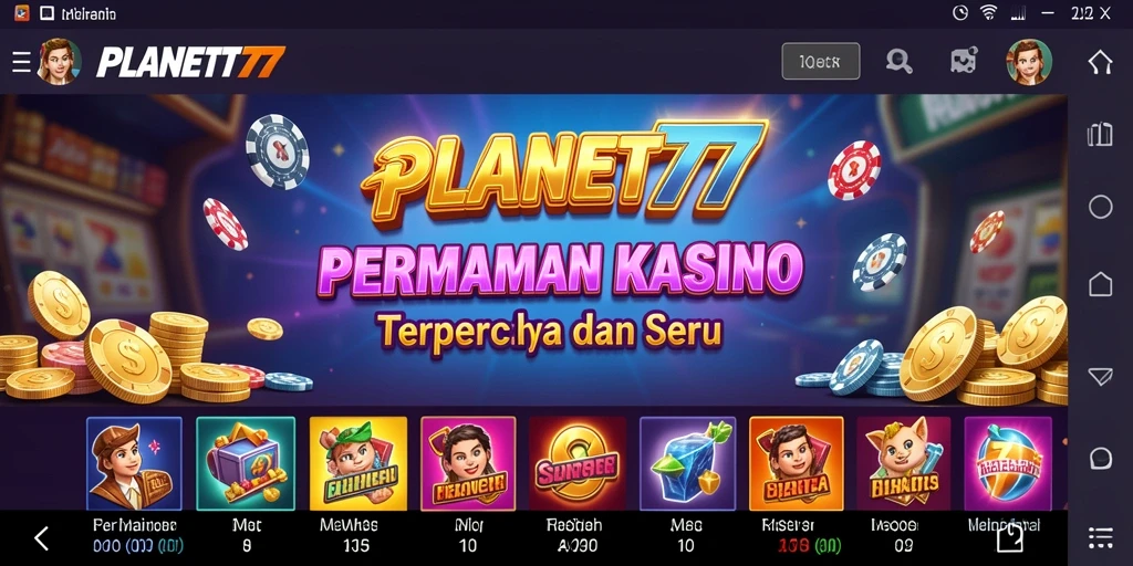 Tampilan menarik dari gameplay Kasino di PLANET77.