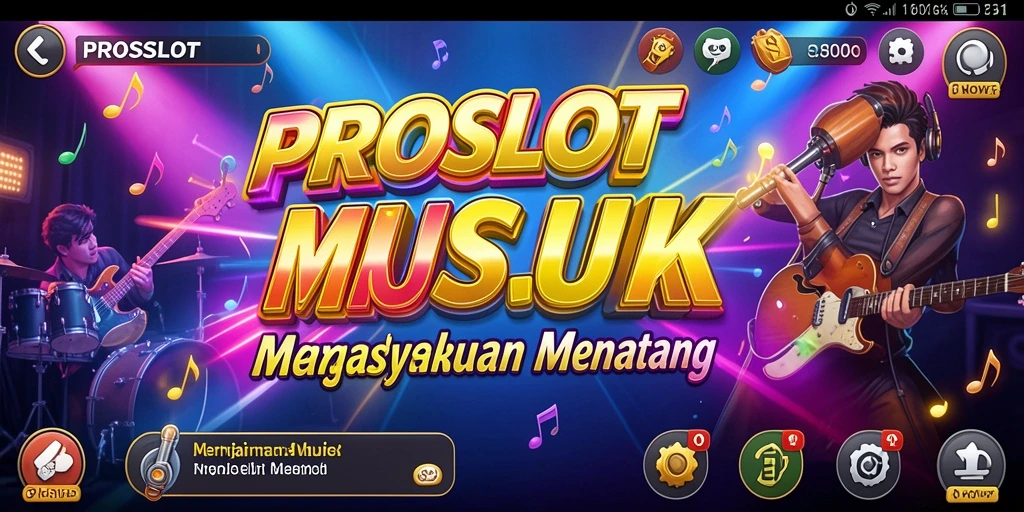 Tampilan gameplay PROSLOT yang menampilkan aksi musik yang seru.