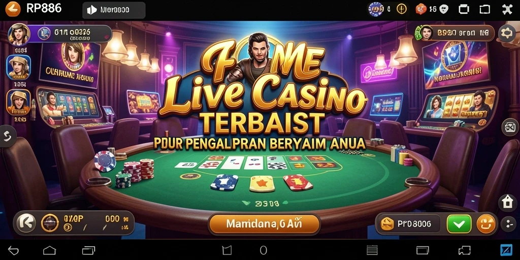 Tampilan gameplay Live Casino RP886 yang mendebarkan dan interaktif.