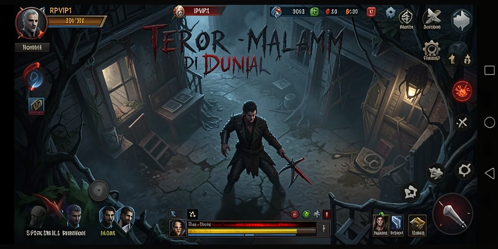 Screenshot menunjukkan gameplay menakutkan RPVIP1 saat menjelajahi tempat angker.