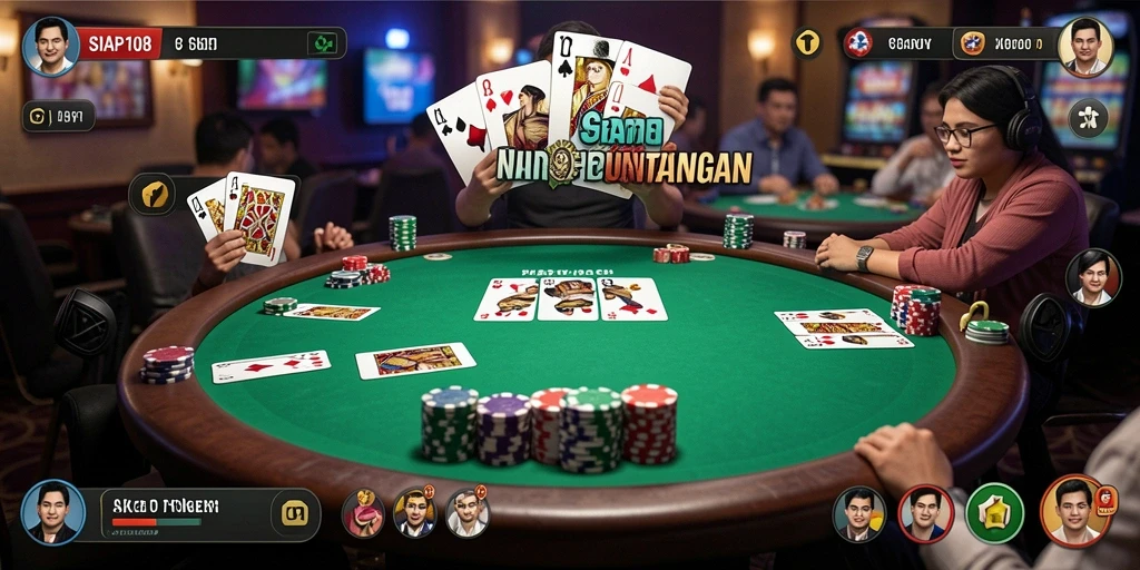 Tampilan gameplay Poker yang menarik dan interaktif.
