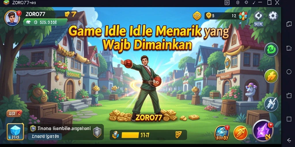 Tampilan menarik permainan Idle ZORO77 yang penuh warna.